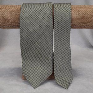 DKNY Men's Tie Geometric Skinny Slim Green Gray